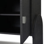 Featuring Cressida Black Linen Sideboard by Four Hands at Amethyst Home. Talk about novelty. Made from painted black linen, arched legs soften otherwise clean, modern shaping. Gunmetal, half-moon iron hardware completes the look. Rear cutouts for cord management.Overall Dimensions: 72"W x 19"L x 30"H
Collection: CallahanColors: Black Linen ,GunmetalMate. Amethyst Home provides interior design, new home construction design consulting, vintage area rugs, and lighting in the Newport Beach metro area.