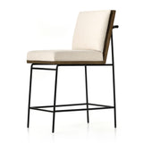 Crisp and clean, with natural panache. Slim, black-finished iron frames a floating ladderback of honey-finished oak and cream-colored high-performance seating. Rear handle detail adds a fashionable finishing touch. Performance fabrics are specially created to withstand spills, stains, high traffic and wear, ensuring long-term comfort and unmatched durability. Amethyst Home provides interior design, new construction, custom furniture, and area rugs in the Boston metro area.