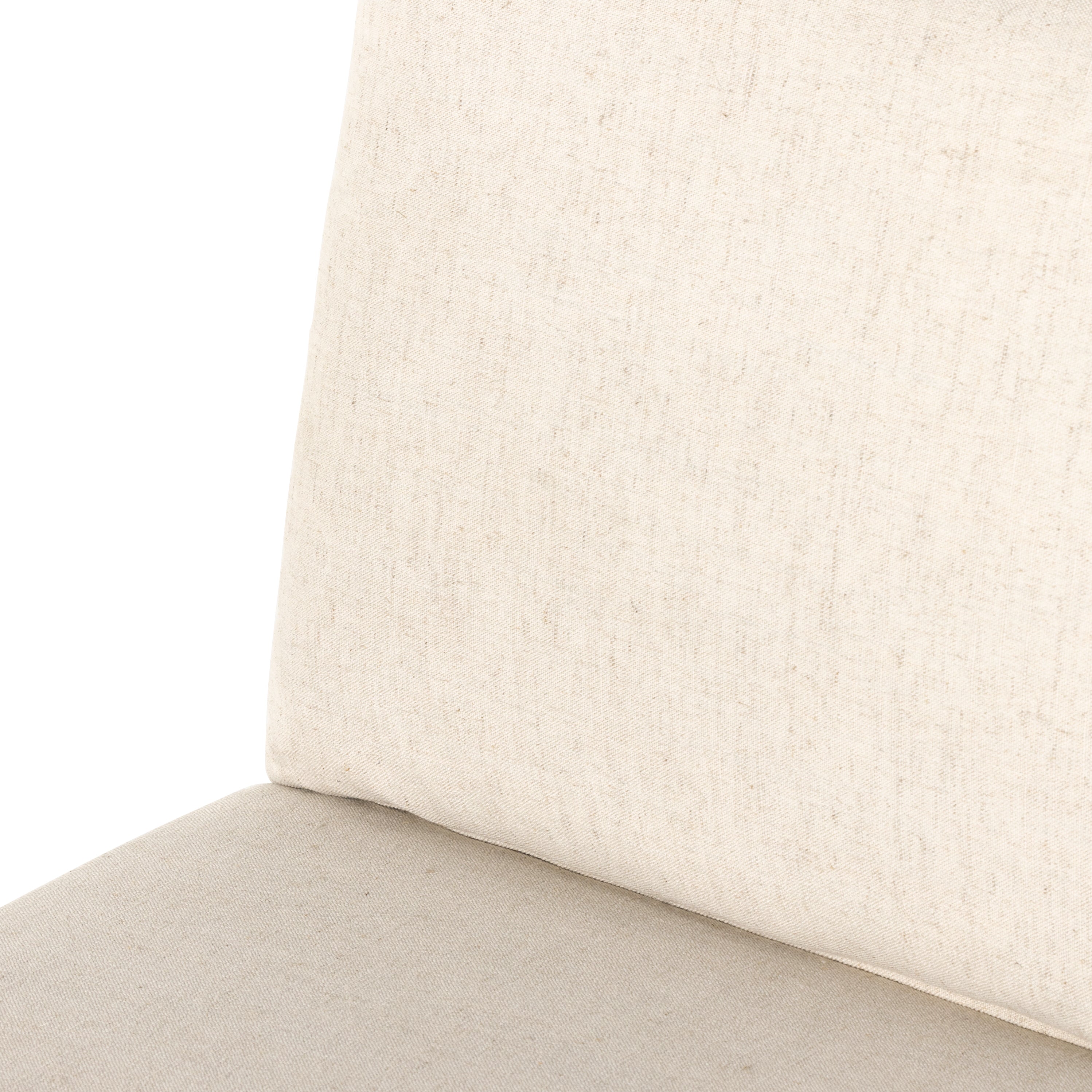 Crisp and clean, with natural panache. Slim, black-finished iron frames a floating ladderback of honey-finished oak and cream-colored high-performance seating. Rear handle detail adds a fashionable finishing touch. Performance fabrics are specially created to withstand spills, stains, high traffic and wear, ensuring long-term comfort and unmatched durability. Amethyst Home provides interior design, new construction, custom furniture, and area rugs in the Laguna Beach metro area.