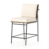 Crisp and clean, with natural panache. Slim, black-finished iron frames a floating ladderback of honey-finished oak and cream-colored high-performance seating. Rear handle detail adds a fashionable finishing touch. Performance fabrics are specially created to withstand spills, stains, high traffic and wear, ensuring long-term comfort and unmatched durability. Amethyst Home provides interior design, new construction, custom furniture, and area rugs in the Newport Beach metro area.
