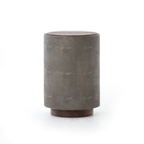 Featuring Crosby Charcoal Shagreen Side Table by Four Hands at Amethyst Home. Mixed materials and the simplest of shapes are sized to make a perfect side table. Reclaimed peroba wood is supported by a textural faux shagreen base in soft grey. This piece is designed in collaboration with Thomas Bina. Four Handsâ€™ partnership with the renowned Los Angeles furniture designer began in t. Amethyst Home provides interior design, new construction, custom furniture, and area rugs in the Tampa metro area.