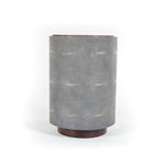 Featuring Crosby Charcoal Shagreen Side Table by Four Hands at Amethyst Home. Mixed materials and the simplest of shapes are sized to make a perfect side table. Reclaimed peroba wood is supported by a textural faux shagreen base in soft grey. This piece is designed in collaboration with Thomas Bina. Four Handsâ€™ partnership with the renowned Los Angeles furniture designer began. Amethyst Home provides interior design, new construction, custom furniture, and area rugs in the Washington metro area.