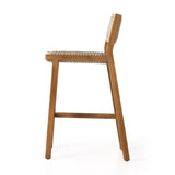 Featuring Delano Natural Teak-Bar Outdoor Stool by Four Hands at Amethyst Home. A textural take on outdoor bar styling, natural teak welcomes thick, handwoven rope seating in an inviting ivory. Safe for outdoor spaces. Cover or store indoors during inclement weather and when not in use.Overall Dimensions: 19.75"W x 24"L x 40.50"H
Collection: SolanoColors: Natural Teak-Fsc ,Ivor. Amethyst Home provides interior design, new construction, custom furniture, and area rugs in the Kansas City metro area.