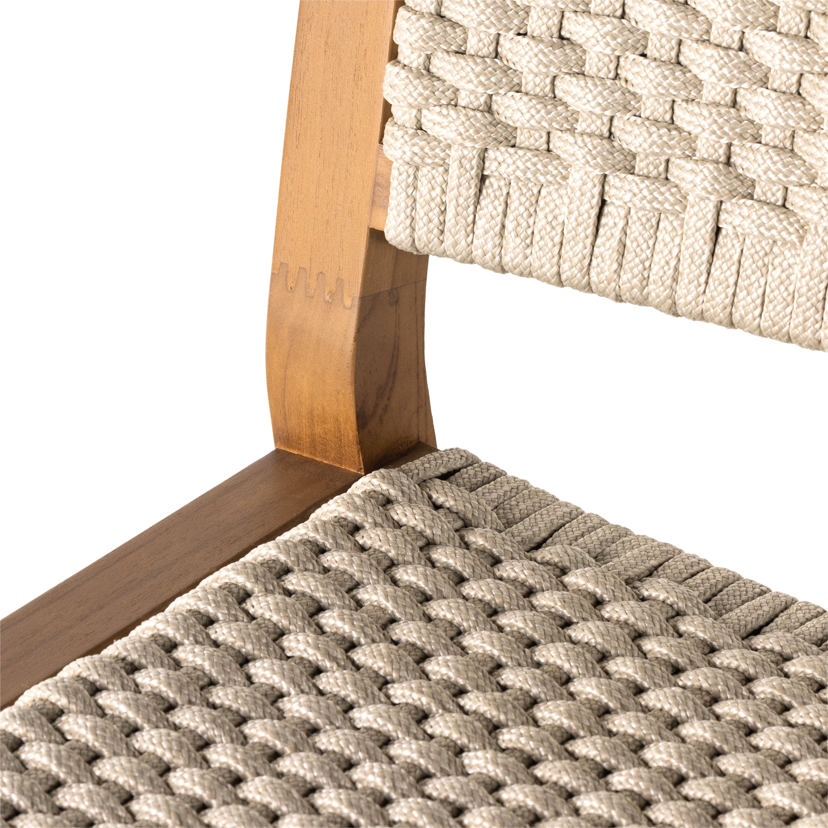 A textural take on outdoor styling, the Delano Natural Teak stool welcomes thick, handwoven rope seating in an inviting ivory. Safe for outdoor spaces. Cover or store indoors during inclement weather and when not in use. Amethyst Home provides interior design, new home construction design consulting, vintage area rugs, and lighting in the Winter Garden metro area.