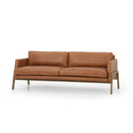 Featuring Diana Sonoma Butterscotch Sofa by Four Hands at Amethyst Home. Buttery leather in a modern palette, the Diana sofa is charming and ultra comfy.  The wooden frame detail is an extra special touch.
Overall Dimensions: 84.00"w x 36.00"d x 32.00"h
Collection: KensingtonColors: Sonoma Butterscotch ,NaturalMaterials: Top Grain Leather ,Solid ParawoodOverall Dimensions: 84"W . Amethyst Home provides interior design, new construction, custom furniture, and area rugs in the Des Moines metro area.