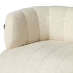 The ultimate in polished media style seating has arrived. Framed in oak, this 360-degree swivel chair is constructed with two separate pieces â€” the seat and the back. The piece features evenly spaced spring suspension and a soft snow textile stitched into 5.5-inch channels for stylish comfort.Collection: Farro Amethyst Home provides interior design, new home construction design consulting, vintage area rugs, and lighting in the Park City metro area.