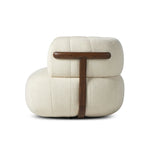 The ultimate in polished media style seating has arrived. Framed in oak, this 360-degree swivel chair is constructed with two separate pieces â€” the seat and the back. The piece features evenly spaced spring suspension and a soft snow textile stitched into 5.5-inch channels for stylish comfort.Collection: Farro Amethyst Home provides interior design, new home construction design consulting, vintage area rugs, and lighting in the Scottsdale metro area.