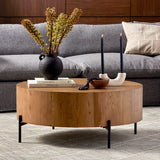 Featuring Eaton Amber Oak Drum Coffee Table by Four Hands at Amethyst Home. no descriptionOverall Dimensions: 38"W x 38"L x 16"H
Collection: HaidenColors: Dark Gunmetal ,Amber Oak ResinMaterials: Iron ,Thick Oak Veneer Weight: 55.12 lbsClearance from Floor: 6.0"Distance Between Legs (Front to Back): 19.75"Distance Between Legs (Side to Side): 19.75"Tabletop Thickness: 10.0". Amethyst Home provides interior design, new construction, custom furniture, and area rugs in the Washington metro area.