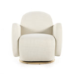 Featuring Enya Gibson White Swivel Chair by Four Hands at Amethyst Home. With soft volume and exaggerated curves, the Enya Gibson White Swivel Chair is upholstered with high-performance fabric atop a plinth-style swivel base. Performance fabrics are specially created to withstand spills, stains, high traffic and wear, ensuring long-term comfort and unmatched durability.
Overall Dimensions: . Amethyst Home provides interior design services, furniture, rugs, and lighting in the Calabasas metro area.