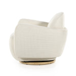 Featuring Enya Gibson White Swivel Chair by Four Hands at Amethyst Home. With soft volume and exaggerated curves, the Enya Gibson White Swivel Chair is upholstered with high-performance fabric atop a plinth-style swivel base. Performance fabrics are specially created to withstand spills, stains, high traffic and wear, ensuring long-term comfort and unmatched durability.
Overall Dimensions. Amethyst Home provides interior design services, furniture, rugs, and lighting in the Los Angeles metro area.