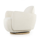 Featuring Enya Gibson White Swivel Chair by Four Hands at Amethyst Home. With soft volume and exaggerated curves, the Enya Gibson White Swivel Chair is upholstered with high-performance fabric atop a plinth-style swivel base. Performance fabrics are specially created to withstand spills, stains, high traffic and wear, ensuring long-term comfort and unmatched durability.
Overall Dimensions: 30"W. Amethyst Home provides interior design services, furniture, rugs, and lighting in the Omaha metro area.