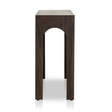 Featuring Fausto Smoked Guanacaste Console Table by Four Hands at Amethyst Home. Clean and simple, with great impact. Made from smoked Guanacaste, shapely arches and block corners speak to the architectural inspiration behind this eye-catching console table.
Collection: WessonColors: Smoked GuanacasteMaterials: Guanacaste VeneerOverall Dimensions: 70"W x 16"L x 35"H Weight: 103.0. Amethyst Home provides interior design, new construction, custom furniture, and area rugs in the San Diego metro area.