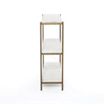 Featuring Felix Antique Brass Small Console Table by Four Hands at Amethyst Home. Add a pop of sophistication to any space. Polished white marble lays three tiers of smooth shelving for an open style with plenty of surface area. Antique brass framing places a feminine spin on console storage.
Overall Dimensions: 36"W x 10"L x 31"HColors: Antique Brass, P. Amethyst Home provides interior design, new home construction design consulting, vintage area rugs, and lighting in the Laguna Beach metro area.