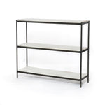 Featuring Felix Hammered Grey Small Console Table by Four Hands at Amethyst Home. Add a pop of sophistication to any space. Polished white marble lays three tiers of smooth shelving for an open style with plenty of surface area. Hammered grey framing places a feminine-industrial spin on console storage.
Overall Dimensions: 36"W x 10"L x 31"HColors: Hammered . Amethyst Home provides interior design, new home construction design consulting, vintage area rugs, and lighting in the Monterey metro area.