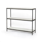Featuring Felix Hammered Grey Small Console Table by Four Hands at Amethyst Home. Add a pop of sophistication to any space. Polished white marble lays three tiers of smooth shelving for an open style with plenty of surface area. Hammered grey framing places a feminine-industrial spin on console storage.
Overall Dimensions: 36"W x 10"L x 31"HColors: Hammered . Amethyst Home provides interior design, new home construction design consulting, vintage area rugs, and lighting in the Monterey metro area.