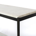 Featuring Felix Hammered Grey Small Console Table by Four Hands at Amethyst Home. Add a pop of sophistication to any space. Polished white marble lays three tiers of smooth shelving for an open style with plenty of surface area. Hammered grey framing places a feminine-industrial spin on console storage.
Overall Dimensions: 36"W x 10"L x 31"HColors: Hamm. Amethyst Home provides interior design, new home construction design consulting, vintage area rugs, and lighting in the Winter Garden metro area.