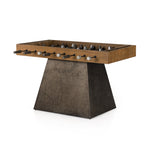 Handmade by skilled artisans, the Foosball Natural Brown Guanacaste Table is a one-of-a-kind game that features a beautiful blend of hand-finished Guanacaste wood and metal that’s been aged through a manual, month-long process using natural elements to bring unique character to each piece. Includes three balls. Amethyst Home provides interior design services, furniture, rugs, and lighting in the Austin metro area.