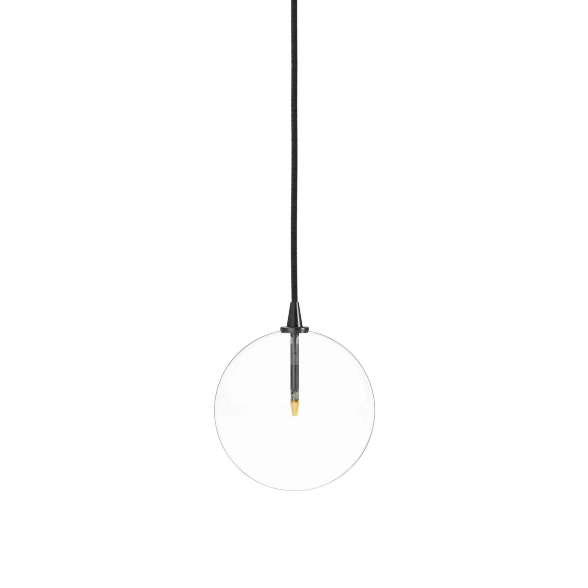Glass Black Gunmetal Clear Glass Globe Medium Pendant | ready to ship!