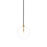 Featuring Glass Burnished Brass Clear Glass Globe Medium Pendant by Four Hands at Amethyst Home. A single glass sphere dangles for a stunning effect. Each globe is individually blown, shaped and sculpted by hand through a one-hour process. Brass and glass are 98% recyclable. Designed and sustainably crafted in Poland by Schwung.
Overall Dimensions : 7.75. Amethyst Home provides interior design, new home construction design consulting, vintage area rugs, and lighting in the Laguna Beach metro area.