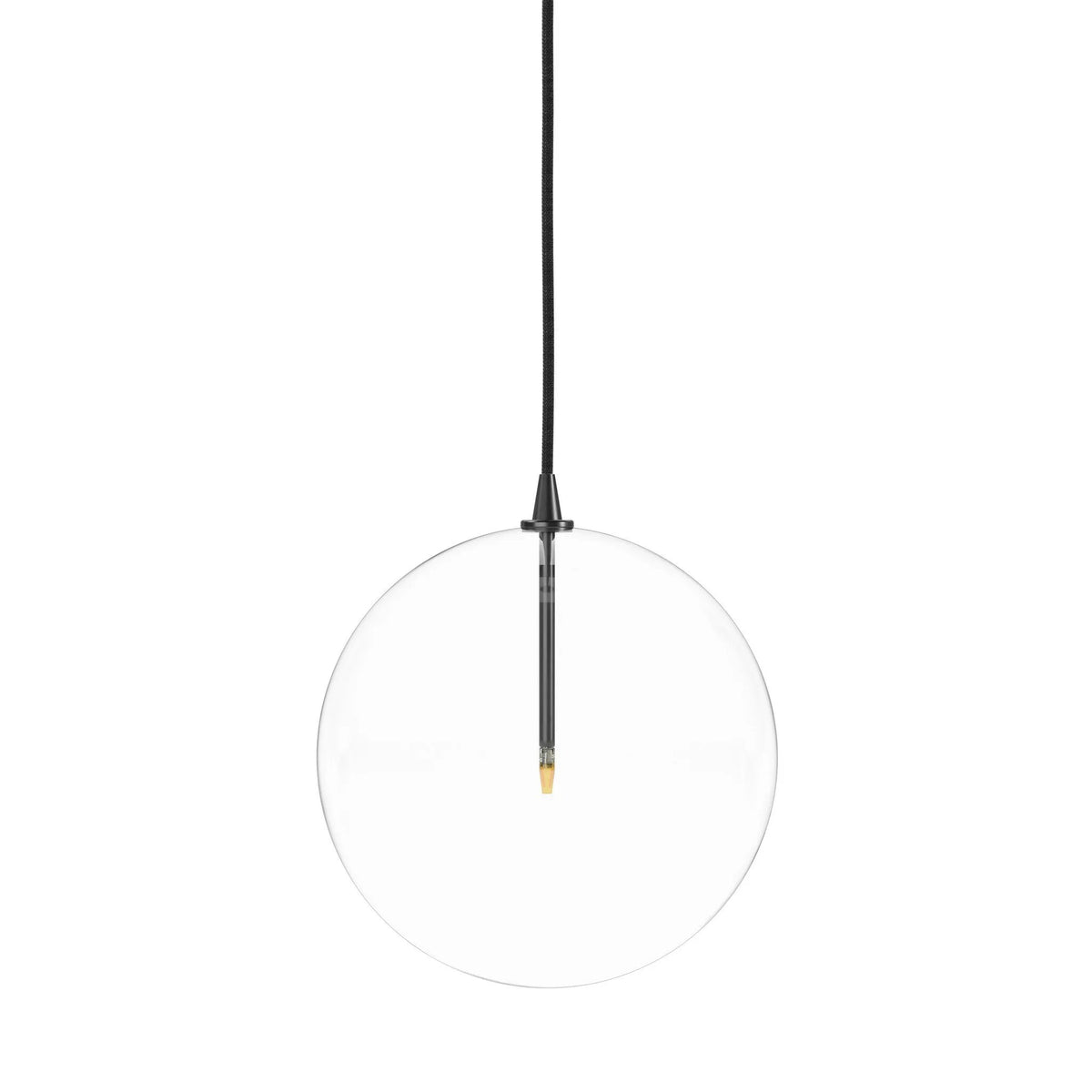 Glass Black Gunmetal Clear Glass Globe Large Pendant | ready to ship!