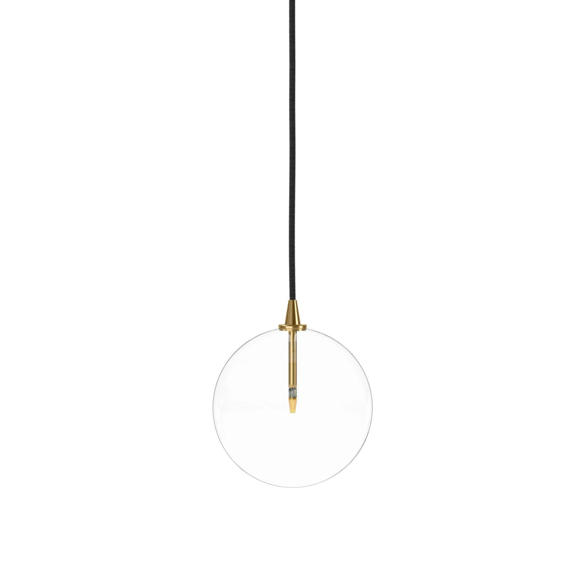 Glass Burnished Brass Clear Glass Globe Medium Pendant | ready to ship!