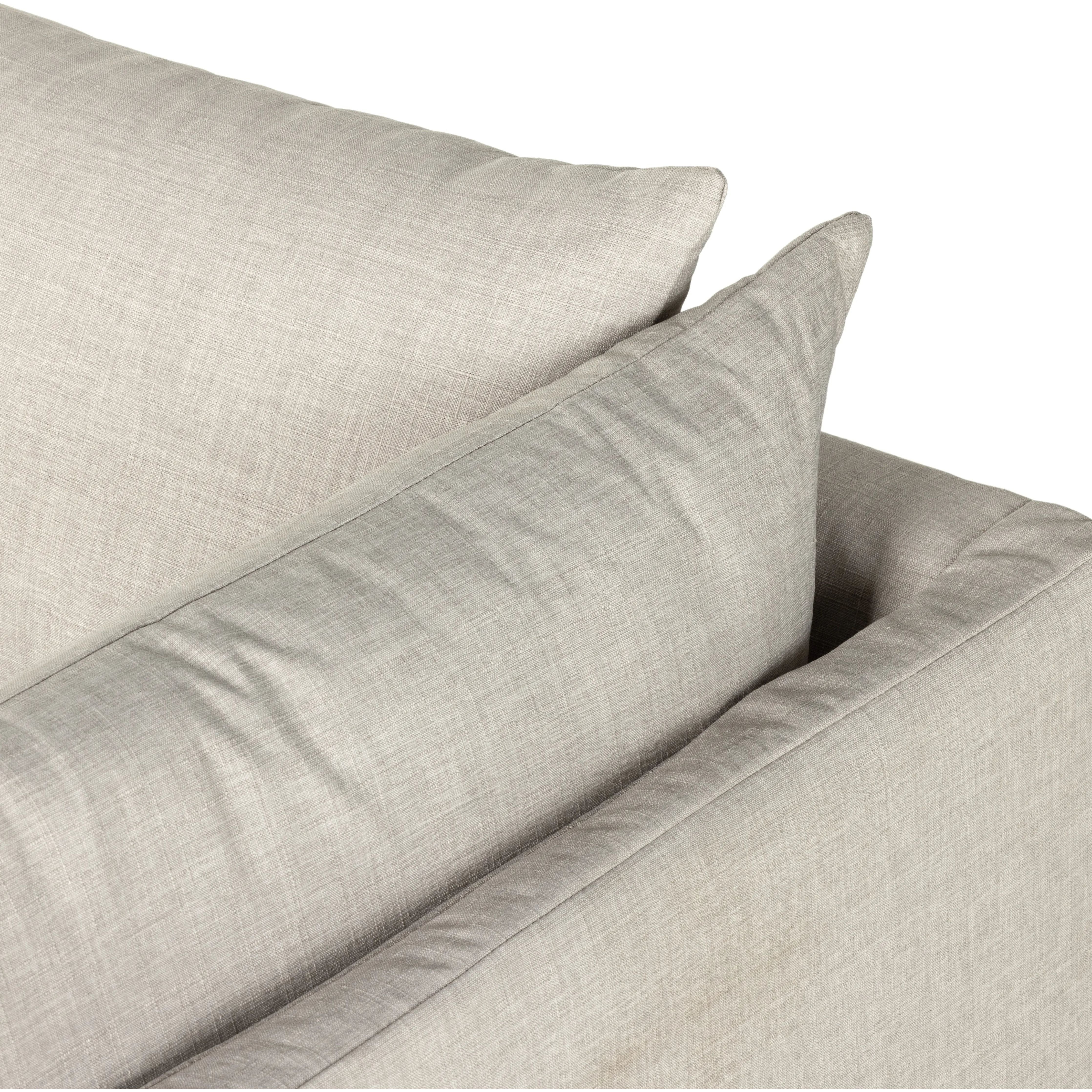 Featuring Habitat Bennett Moon Sofa by Four Hands at Amethyst Home. A slipcovered sofa made for modern living. Shelter arms and big, pillow-inspired cushions are covered in a durable, comfortable fabric prime for lounging. Performance fabrics are specially created to withstand spills, stains, high traffic and wear, ensuring long-term comfort and unmatched . Amethyst Home provides interior design, new home construction design consulting, vintage area rugs, and lighting in the Alpharetta metro area.