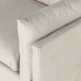 Featuring Habitat Bennett Moon Sofa by Four Hands at Amethyst Home. A slipcovered sofa made for modern living. Shelter arms and big, pillow-inspired cushions are covered in a durable, comfortable fabric prime for lounging. Performance fabrics are specially created to withstand spills, stains, high traffic and wear, ensuring long-term comfort and unmatched d. Amethyst Home provides interior design, new home construction design consulting, vintage area rugs, and lighting in the Calabasas metro area.