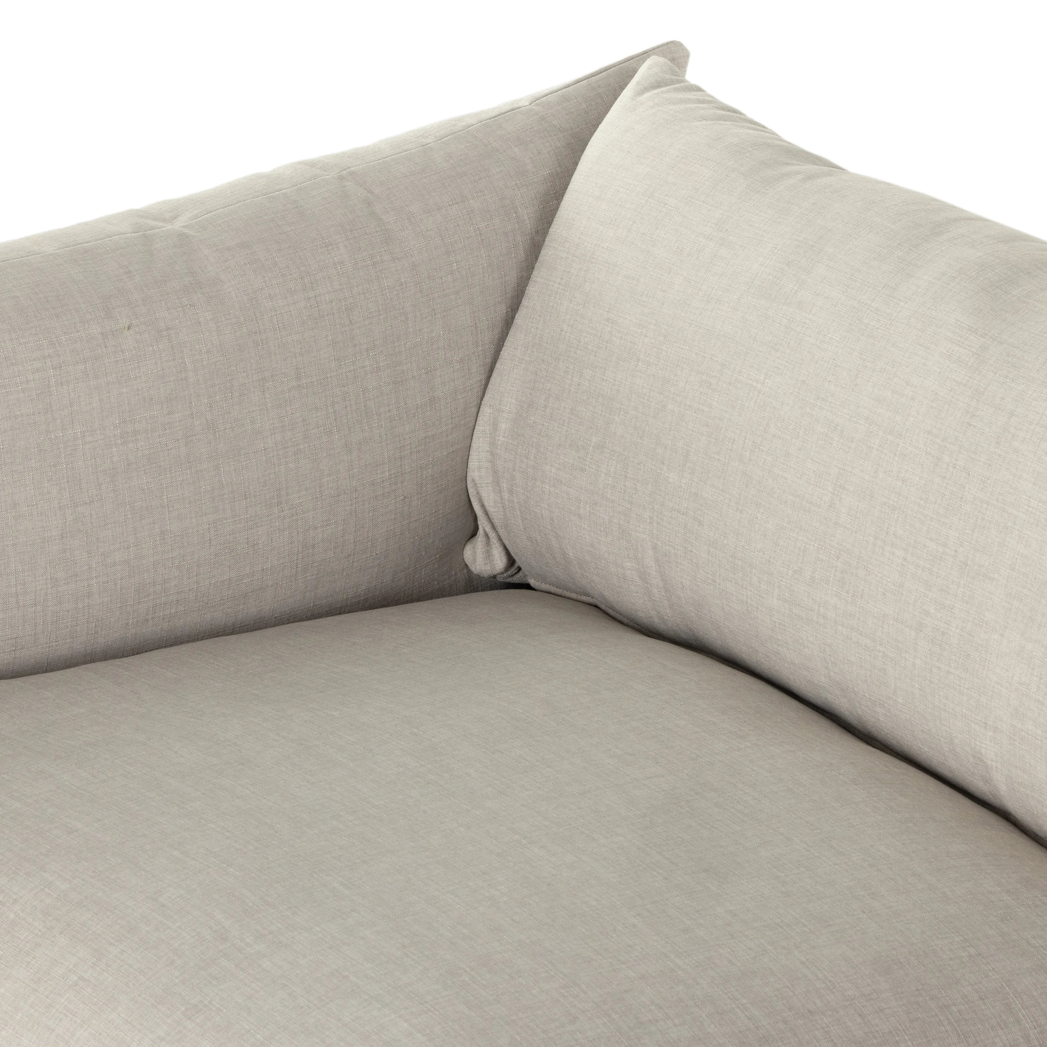 Featuring Habitat Bennett Moon Sofa by Four Hands at Amethyst Home. A slipcovered sofa made for modern living. Shelter arms and big, pillow-inspired cushions are covered in a durable, comfortable fabric prime for lounging. Performance fabrics are specially created to withstand spills, stains, high traffic and wear, ensuring long-term comfort and unmatched du. Amethyst Home provides interior design, new home construction design consulting, vintage area rugs, and lighting in the Monterey metro area.