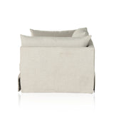 Featuring Habitat Bennett Moon Sofa by Four Hands at Amethyst Home. A slipcovered sofa made for modern living. Shelter arms and big, pillow-inspired cushions are covered in a durable, comfortable fabric prime for lounging. Performance fabrics are specially created to withstand spills, stains, high traffic and wear, ensuring long-term comfort and unmatched d. Amethyst Home provides interior design, new home construction design consulting, vintage area rugs, and lighting in the San Diego metro area.