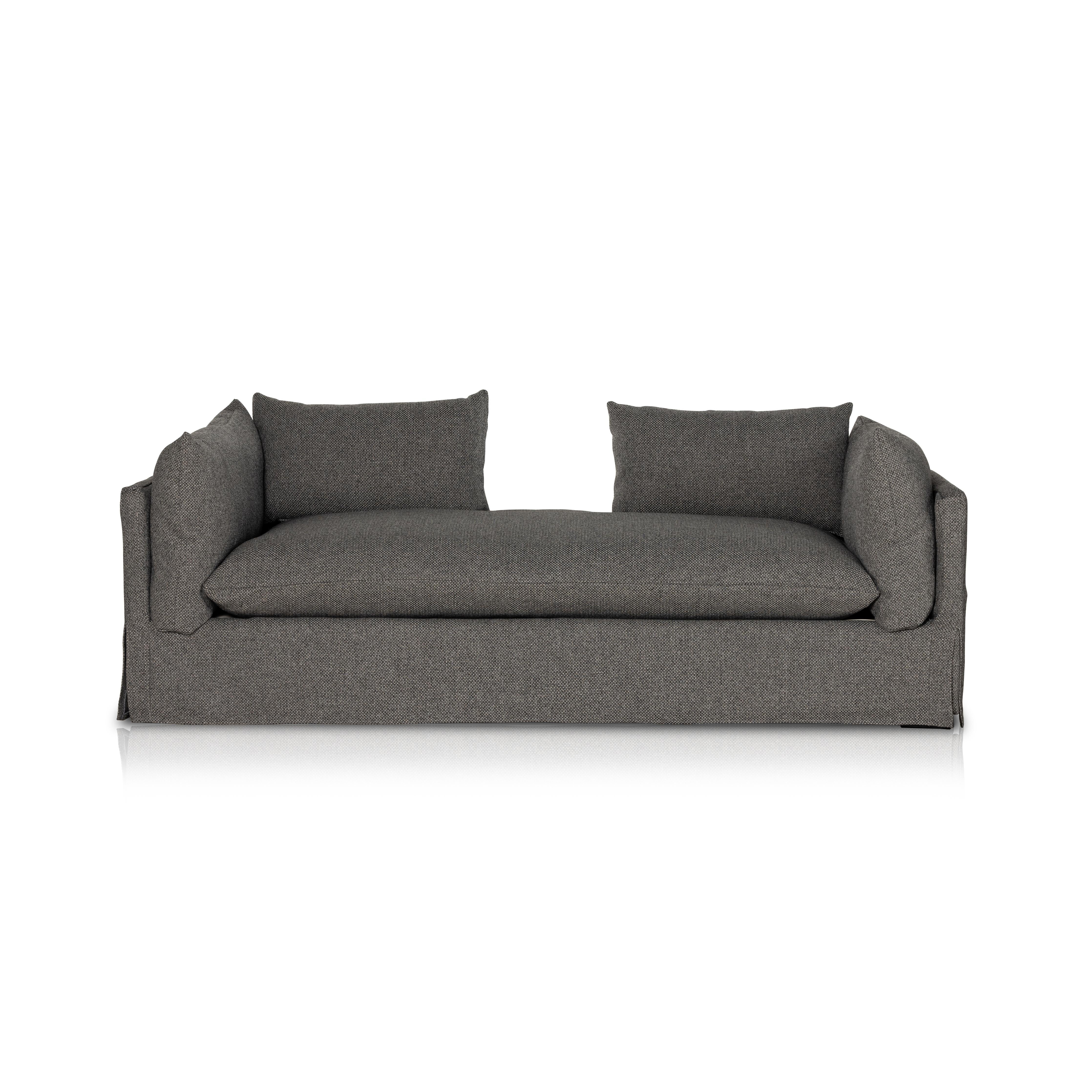 Chaise-style lounging, made for modern living. Neutral-toned upholstery covers shelter arms and oversize pillow-inspired cushion. Performance fabrics are specially created to withstand spills, stains, high traffic and wear, ensuring long-term comfort and unmatched durability. Amethyst Home provides interior design, new home construction design consulting, vintage area rugs, and lighting in the Monterey metro area.