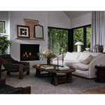 A Seventies-era style inspired by a flea market find, a dramatically tufted sling seat of black top-grain leather angles at the just-right pitch for total comfort, with wide, brown ash framing. Amethyst Home provides interior design, new home construction design consulting, vintage area rugs, and lighting in the Salt Lake City metro area.