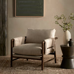 Featuring Harrison Alcala Wheat Chair by Four Hands at Amethyst Home. Details make the chair. With poly-blend performance fabric that wraps each arm, faux toggles add an element of interest to midcentury-inspired seating in a wheat hue, with softly sculpted parawood framing carrying out a beautiful neutral look.Overall Dimensions: 32.25"W x 34.75"L x 31.75"H
Collection: BelfastCo. Amethyst Home provides interior design, new construction, custom furniture, and area rugs in the Calabasas metro area.