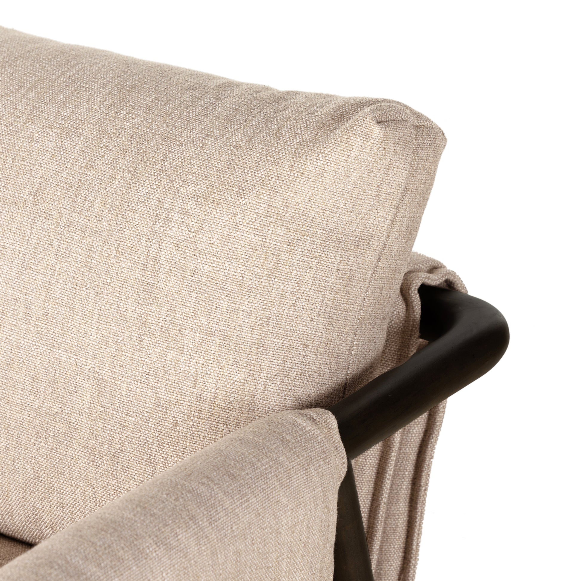 Details make the chair. With poly-blend performance fabric that wraps each arm, faux toggles add an element of interest to midcentury-inspired seating in a wheat hue, with softly sculpted parawood framing carrying out a beautiful neutral look. Amethyst Home provides interior design, new construction, custom furniture, and area rugs in the Des Moines metro area.