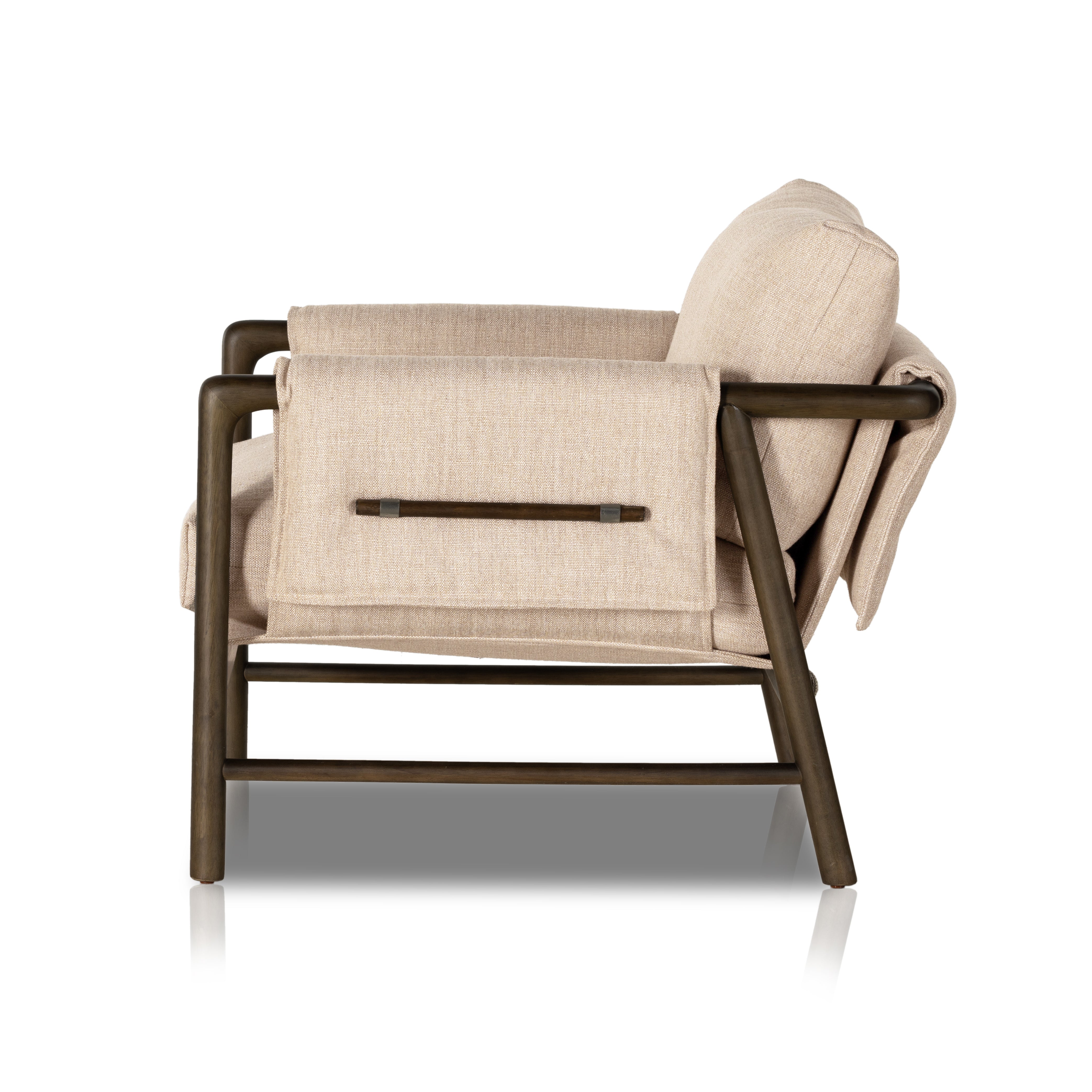 Featuring Harrison Alcala Wheat Chair by Four Hands at Amethyst Home. Details make the chair. With poly-blend performance fabric that wraps each arm, faux toggles add an element of interest to midcentury-inspired seating in a wheat hue, with softly sculpted parawood framing carrying out a beautiful neutral look.Overall Dimensions: 32.25"W x 34.75"L x 31.75"H
Collection: BelfastCo. Amethyst Home provides interior design, new construction, custom furniture, and area rugs in the Park City metro area.