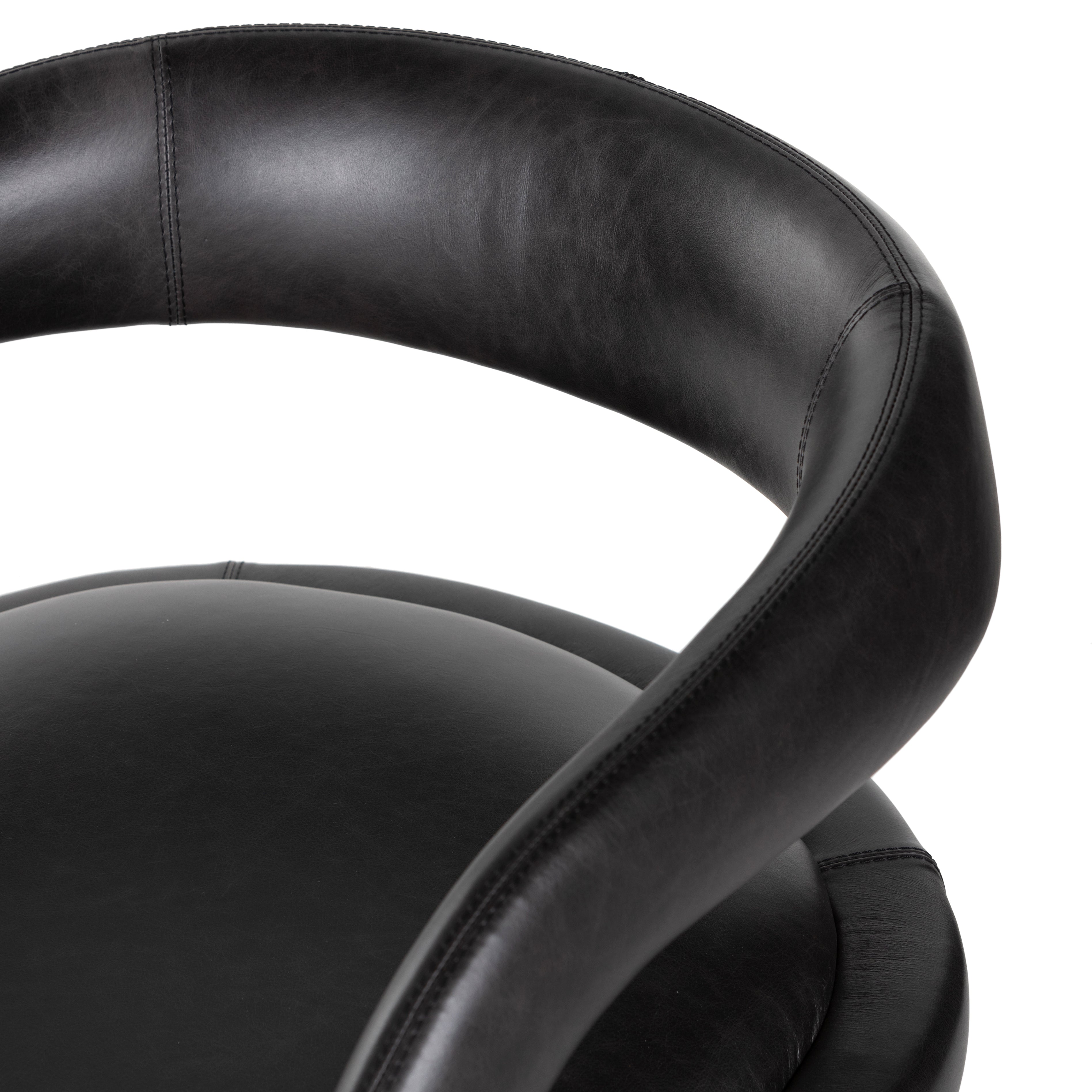 Strike a pose. Well curved and finely sculpted, black top-grain leather exclusive to Four Hands makes a uniquely shapely statement in any room. Amethyst Home provides interior design, new construction, custom furniture, and area rugs in the Newport Beach metro area.