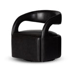 Featuring Hawkins Sonoma Black Swivel Chair by Four Hands at Amethyst Home. This 360-swivel update of the fan-favorite stationary design makes quite the statement. Well curved and finely sculpted, exclusive black top-grain leather makes a uniquely shapely statement in any room.
Overall Dimensions: 26"W x 26"L x 29"HColors: Sonoma ButterscotchMaterials: Top . Amethyst Home provides interior design, new home construction design consulting, vintage area rugs, and lighting in the Charlotte metro area.