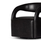 Featuring Hawkins Sonoma Black Swivel Chair by Four Hands at Amethyst Home. This 360-swivel update of the fan-favorite stationary design makes quite the statement. Well curved and finely sculpted, exclusive black top-grain leather makes a uniquely shapely statement in any room.
Overall Dimensions: 26"W x 26"L x 29"HColors: Sonoma ButterscotchMaterials: Top . Amethyst Home provides interior design, new home construction design consulting, vintage area rugs, and lighting in the Nashville metro area.