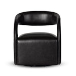 Featuring Hawkins Sonoma Black Swivel Chair by Four Hands at Amethyst Home. This 360-swivel update of the fan-favorite stationary design makes quite the statement. Well curved and finely sculpted, exclusive black top-grain leather makes a uniquely shapely statement in any room.
Overall Dimensions: 26"W x 26"L x 29"HColors: Sonoma ButterscotchMaterials: Top. Amethyst Home provides interior design, new home construction design consulting, vintage area rugs, and lighting in the Scottsdale metro area.