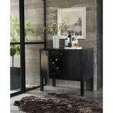 Featuring Isador Black Wash Poplar Bar Cabinet by Four Hands at Amethyst Home. Beautifully simple in spirit. Black-washed solid poplar forms a Parsons-style bar cabinet, with iron and leather hardware for a material-driven update to Shaker-inspired styling. Inside, dual drawers plus generous bottle storage await drink go-tos and bar accessories.Overall Dimensions: 36"W x 19"L x 32. Amethyst Home provides interior design, new construction, custom furniture, and area rugs in the Portland metro area.