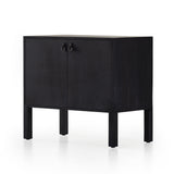 Featuring Isador Black Wash Poplar Bar Cabinet by Four Hands at Amethyst Home. Beautifully simple in spirit. Black-washed solid poplar forms a Parsons-style bar cabinet, with iron and leather hardware for a material-driven update to Shaker-inspired styling. Inside, dual drawers plus generous bottle storage await drink go-tos and bar accessories.Overall Dimensions: 36"W x 19"L. Amethyst Home provides interior design, new construction, custom furniture, and area rugs in the Winter Garden metro area.