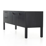 Featuring Isador Black Wash Poplar Media Console by Four Hands at Amethyst Home. Beautifully simple in spirit. Black-washed dry poplar forms a clean-lined media console with faux dovetail joinery plus iron and leather hardware, for a material-driven update to Shaker-inspired styling. Rear cutouts for cord management.Overall Dimensions: 80"W x 19"L x 26"H
Collection: FultonColors: Bl. Amethyst Home provides interior design, new construction, custom furniture, and area rugs in the Dallas metro area.