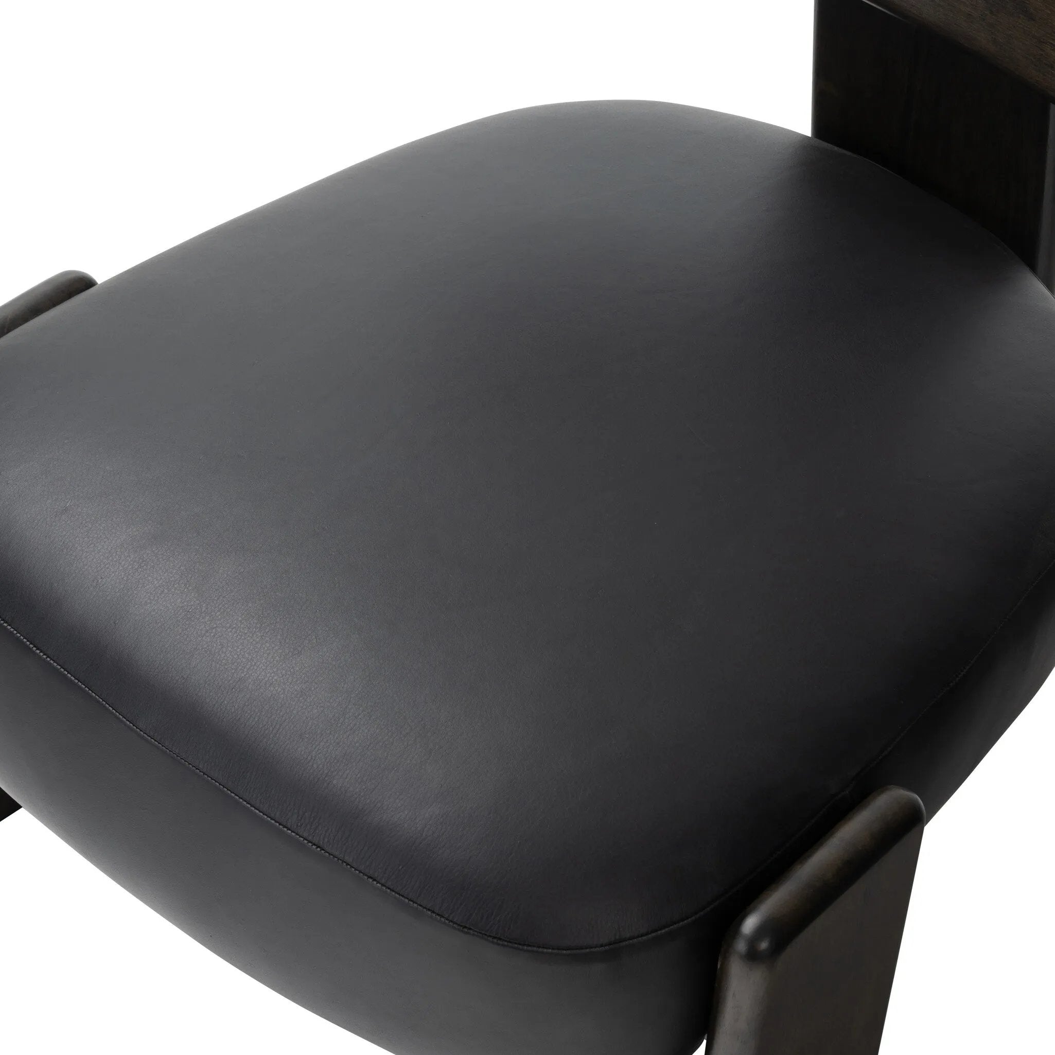 Featuring Issa Carson Black Accent Chair by Four Hands at Amethyst Home. This polished tri-leg chair features a "floating" seat cushion that has been constructed with spring suspension and a seemingly invisible connection to the legs. With a seat of black top-grain leather and a wooden frame, the chair evokes monochromatic chic.
Collection: FarrowColors: C. Amethyst Home provides interior design, new home construction design consulting, vintage area rugs, and lighting in the Des Moines metro area.