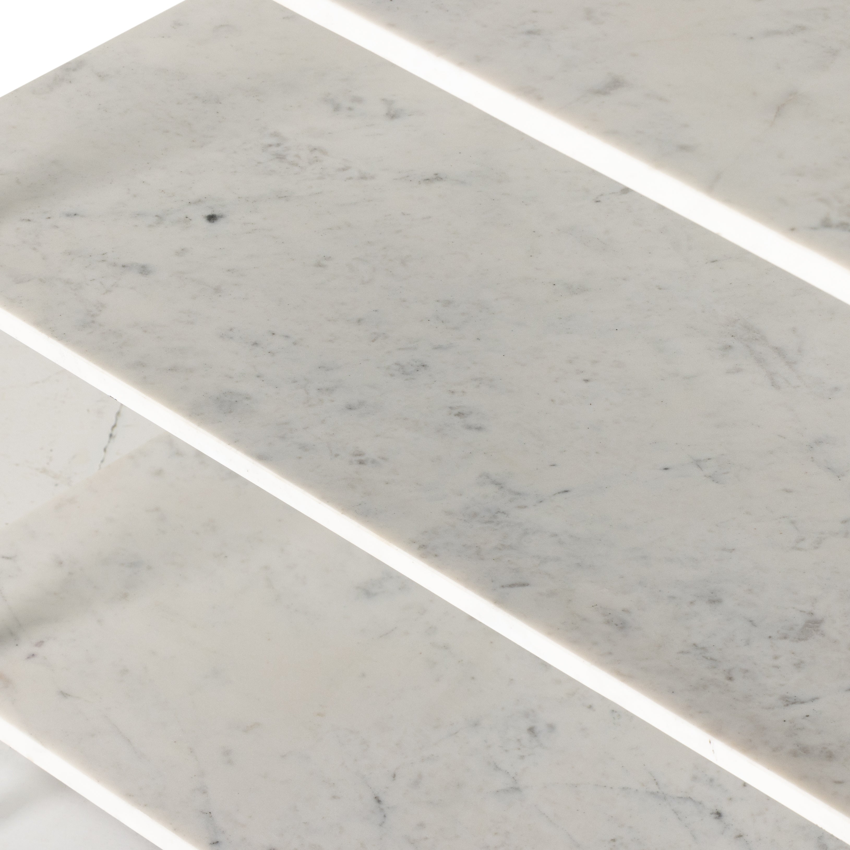 Jasper Nightstand is a black-finished iron that forms a slim, airy frame for open shelving of polished white marble. Amethyst Home provides interior design services, furniture, rugs, and lighting in the Salt Lake City metro area. 