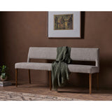 Featuring Joseph Light Camel Dining Bench by Four Hands at Amethyst Home. Simply styled and midcentury-minded, Joseph Light Camel Dining Bench is a textural light taupe upholstery that features a posterior cutout for added flair, with toasted nettlewood legs for natural contrast.
Overall Dimensions: 65"W x 22.75"L x 32"HWeight: 38.34 lbsMaterials: 100% Polyester, Solid Nettlewood. Amethyst Home provides interior design services, furniture, rugs, and lighting in the Calabasas metro area.