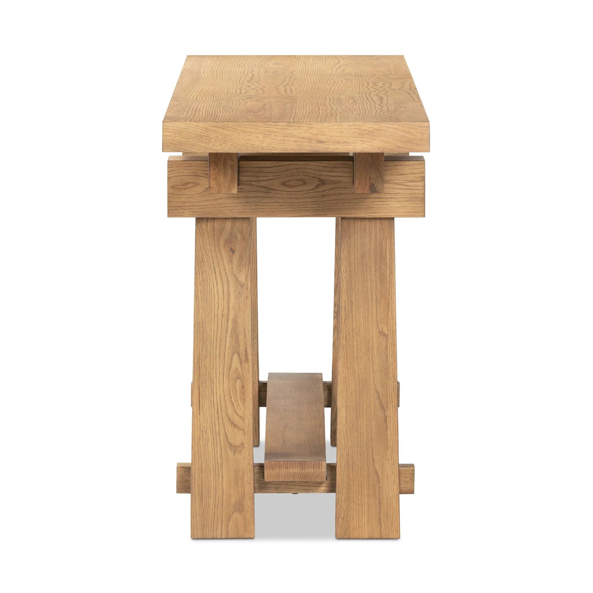 Featuring Josette Honey Oak Console Table by Four Hands at Amethyst Home. A console of a honey-finished oak, with joint and connection detailing for an artisan-style feel.Collection: HaidenColors: Honey Oak VeneerMaterials: Oak Veneer ,Solid Oak Weight: 142.2 lbs. Amethyst Home provides interior design, new home construction design consulting, vintage area rugs, and lighting in the Omaha metro area.