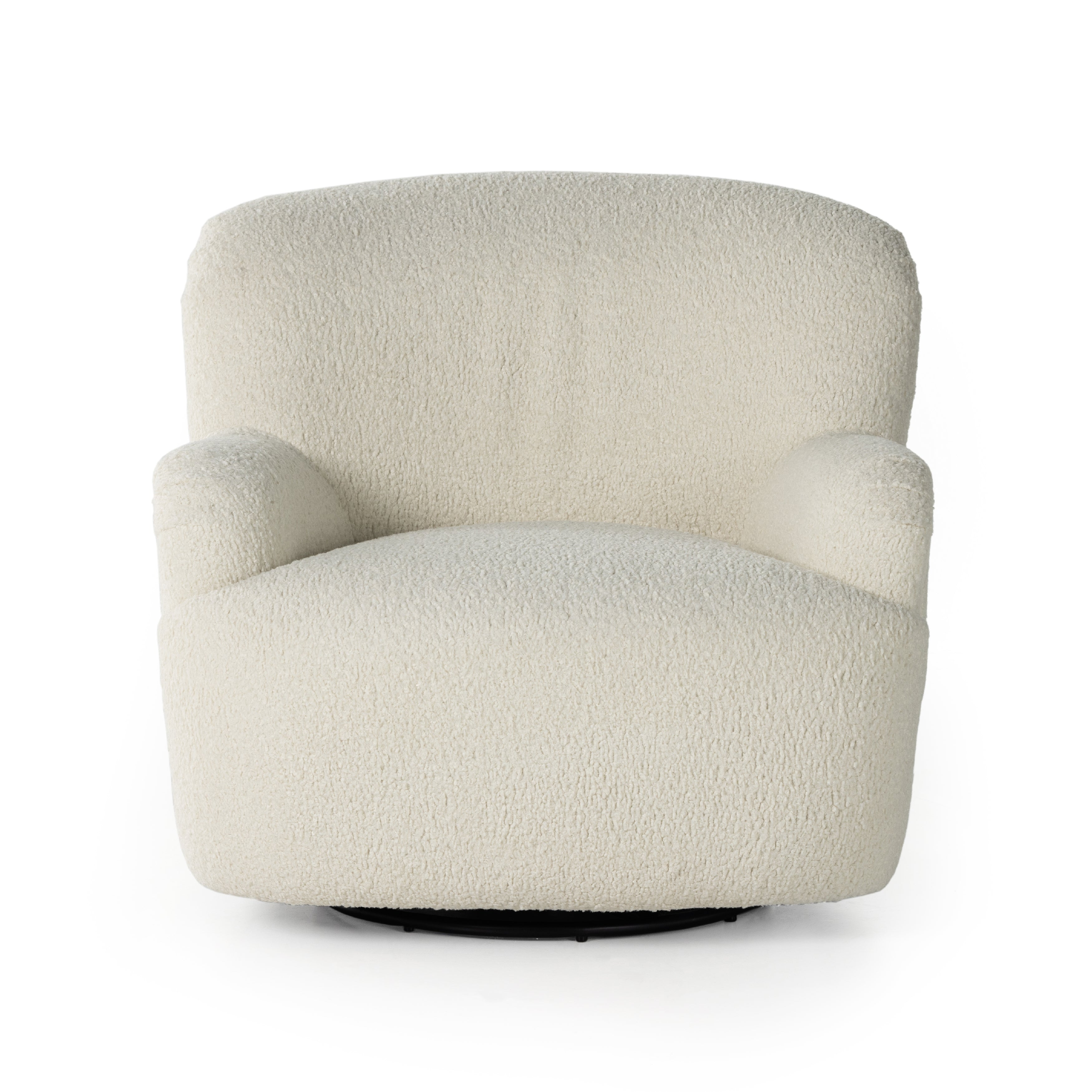 Featuring Kadon Natural Swivel Chair by Four Hands at Amethyst Home. Kadon Natural Swivel Chair is a high wing back pairs with softly rolled arms for a curvy look and supportive sit. Cream-colored shearling-upholstered seating tops a 360-degree swivel.
Overall Dimensions: 35.50"W x 39"L x 32.75"HWeight: 77.6 lbsVolume: 22.92 cu ftSeat Depth: 24.5"Seat Height: 17.5"Arm Height from Floor: 21.7. Amethyst Home provides interior design services, furniture, rugs, and lighting in the Monterey metro area.