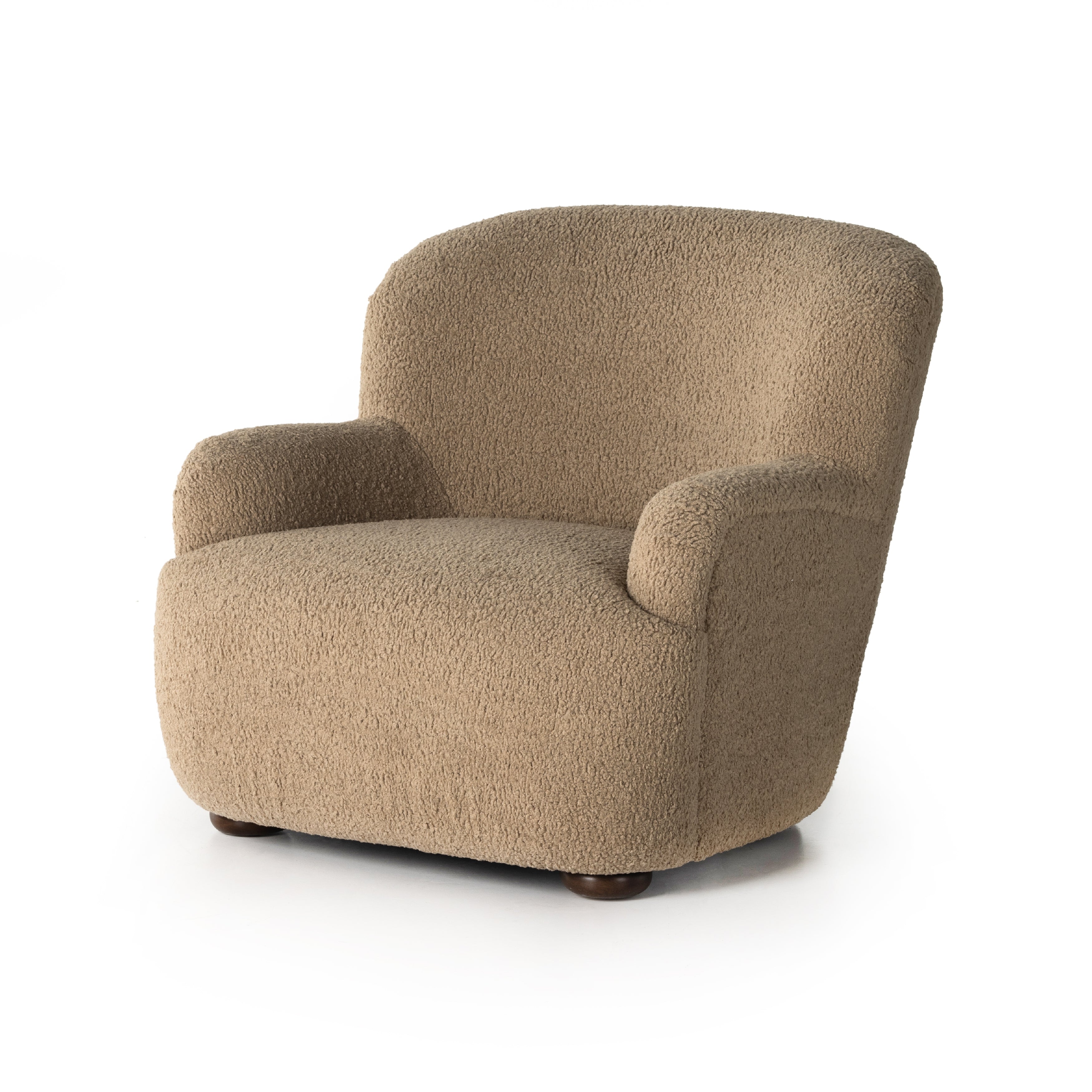Featuring Kadon Sheepskin Camel Chair by Four Hands at Amethyst Home. Simply classic. A high wing back pairs with softly rolled arms for a curvy look and supportive sit. Tan shearling-like upholstery invites you to sit and stay a while.Overall Dimensions: 35.50"W x 39"L x 32.75"H
Collection: NorwoodColors: Sheepskin Camel ,AlmondMaterials: 100% Polyester ,Solid ParawoodOverall Dimens. Amethyst Home provides interior design, new construction, custom furniture, and area rugs in the Tampa metro area.