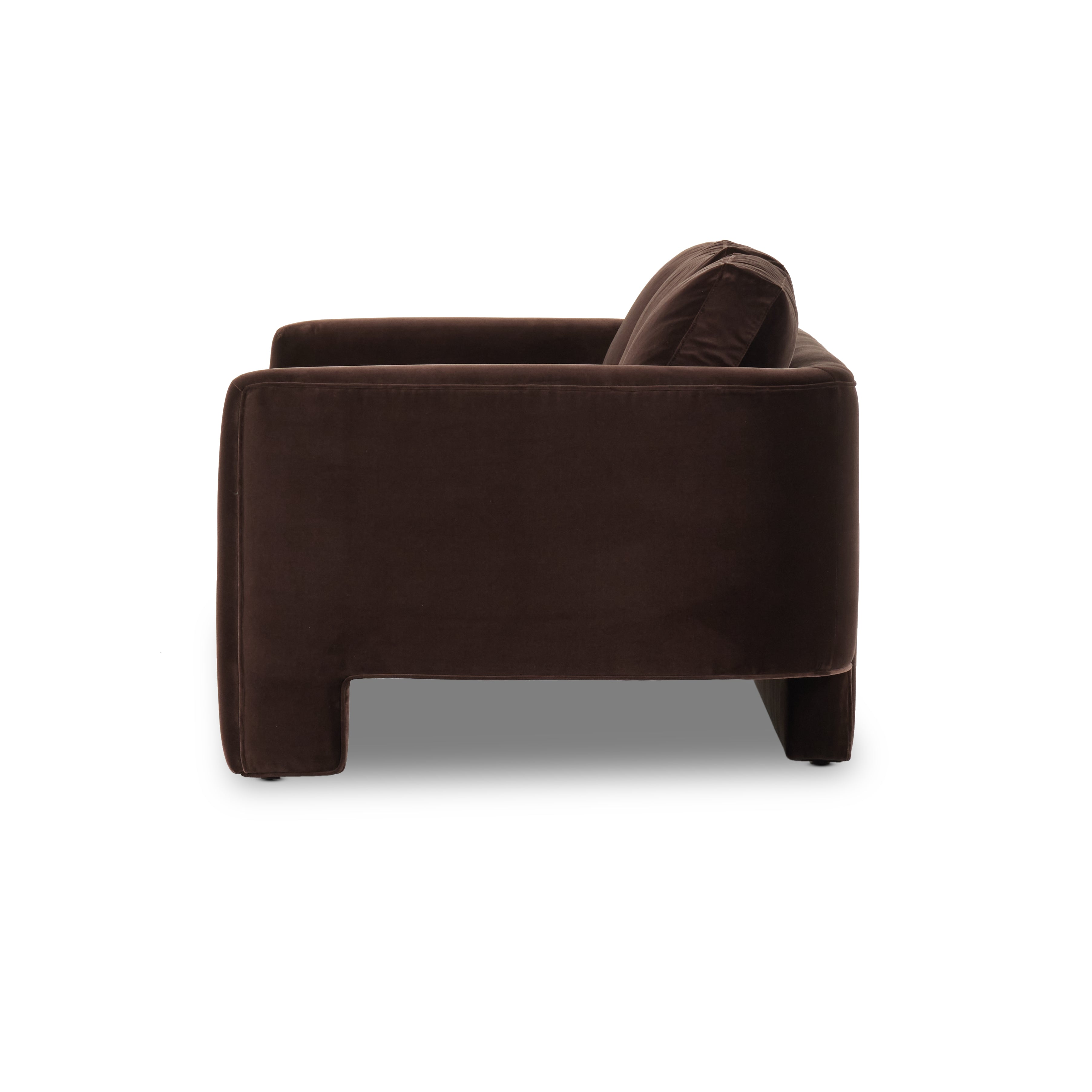 Featuring Katya Surrey Cocoa Sofa by Four Hands at Amethyst Home. Float-style this unique sofa in a room to show off design details like sleek lines and rear cutouts. Designed with S spring construction, foam and fiber seat cushioning and loose feather-blend back cushions. Upholstered in a soft, velvety cotton in a rich chocolate brown.Overall Dimensions: 96.50"W x 39.75"L x 33"H
C. Amethyst Home provides interior design, new construction, custom furniture, and area rugs in the Houston metro area.