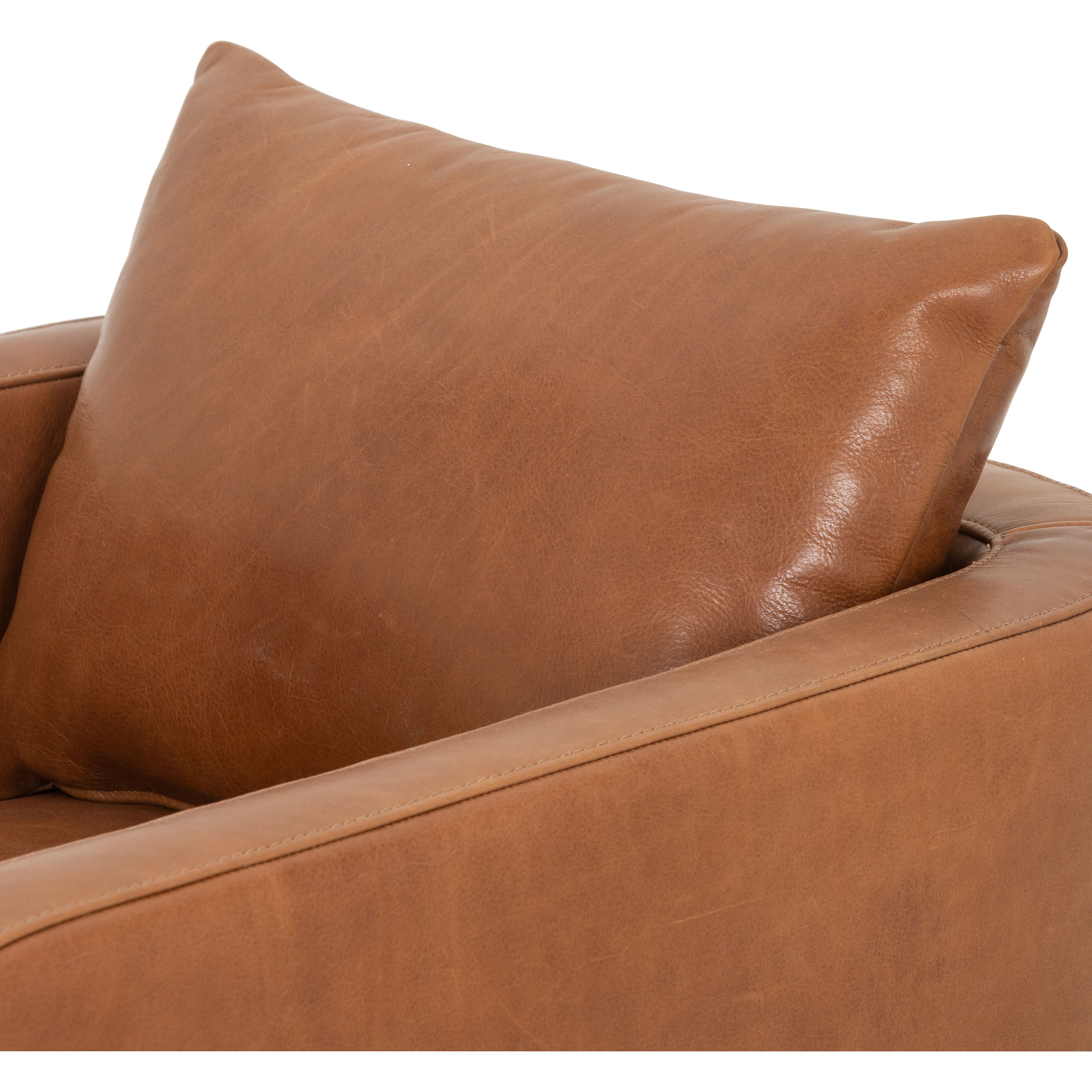 Featuring Kaya Haven Tobacco Swivel Chair by Four Hands at Amethyst Home. Angled to perfection, atop a 360-degree swivel. Tobacco-finished top-grain leather meet tapered parawood legs, which have been wire-brushed for retro undertones.Overall Dimensions: 28.50"W x 33"L x 29.50"H
Collection: KensingtonColors: Haven Tobacco ,Distressed NaturalMaterials: Top Grain Leather ,Solid Pa. Amethyst Home provides interior design, new construction, custom furniture, and area rugs in the Alpharetta metro area.