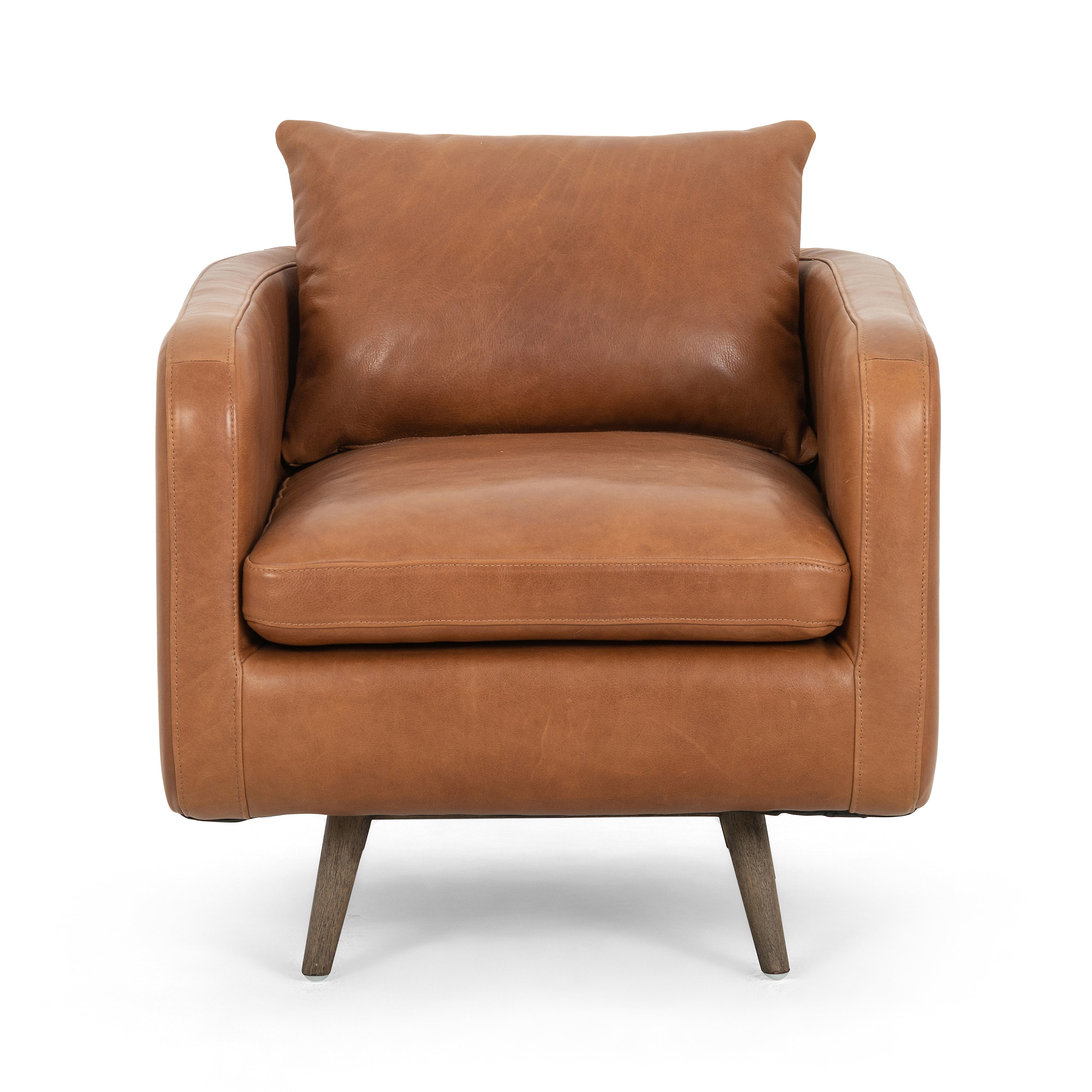 Featuring Kaya Haven Tobacco Swivel Chair by Four Hands at Amethyst Home. Angled to perfection, atop a 360-degree swivel. Tobacco-finished top-grain leather meet tapered parawood legs, which have been wire-brushed for retro undertones.Overall Dimensions: 28.50"W x 33"L x 29.50"H
Collection: KensingtonColors: Haven Tobacco ,Distressed NaturalMaterials: Top Grain Leather ,Solid Para. Amethyst Home provides interior design, new construction, custom furniture, and area rugs in the Portland metro area.